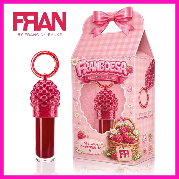 Franciny Ehlke Gloss Labial Franboesa 5g (Aquele efeito de lábios macios com brilho vinílico)