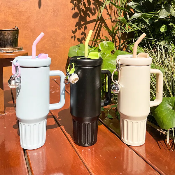 Garrafa Térmica De água 1200ml 1200ml Copo Chaveiro com Tampa e Canudo
