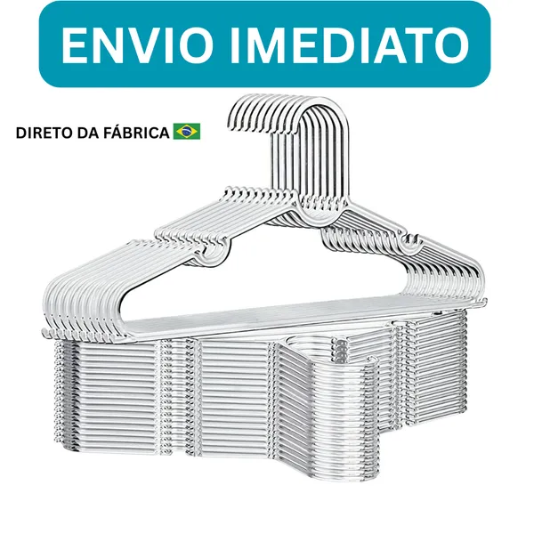 Cabide Acrílico Adulto Kit Cabides Transparente Reforçado Organizar Roupas