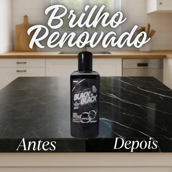 Limpa Granito Mármore porcelanato Realça Cor Black To Black Brilho Revitalizador