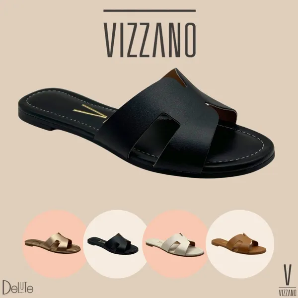 Sandália Rasteirinha Vizzano Feminina Sintética Leve Confortável Casual