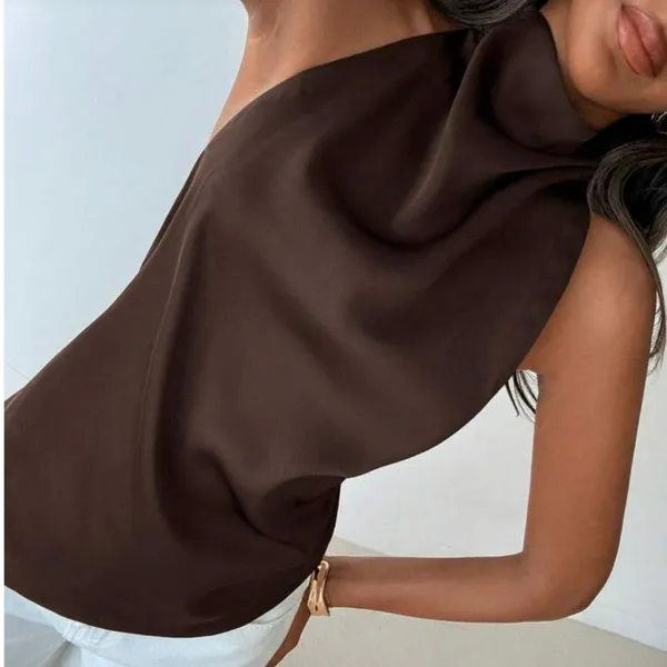 Blusa Feminina Elegante Frente única Gola Alta Boba Moda