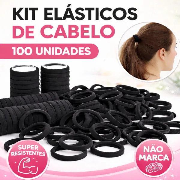 100 Unidades Elástico Xuxinha/ Rabicó de Cabelo colorido Adulto Infantil Criança