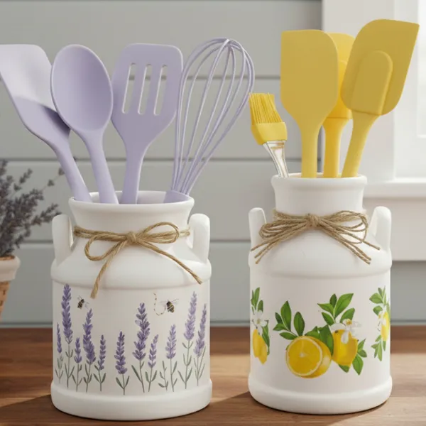 Porta Utensílios Talher Cerâmica Resistente Decorativo Moderno Organização