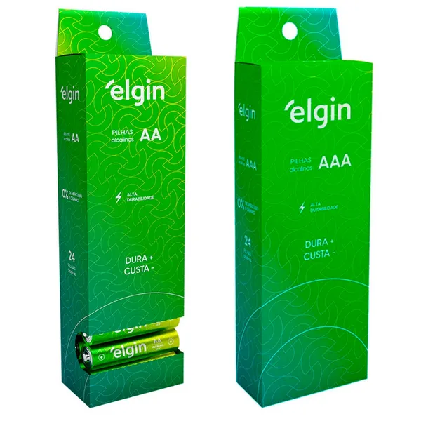 24 Pilhas Elgin Alcalina AA ou AAA