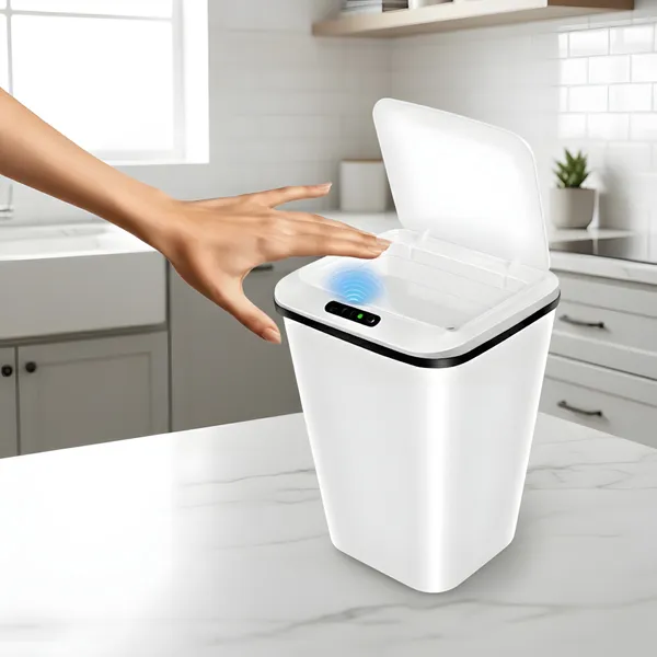 Lixeira Inteligente Com Sensor Automática Banheiro Lixeira Automática De 16 Litros Com Sensor Balde Lixo