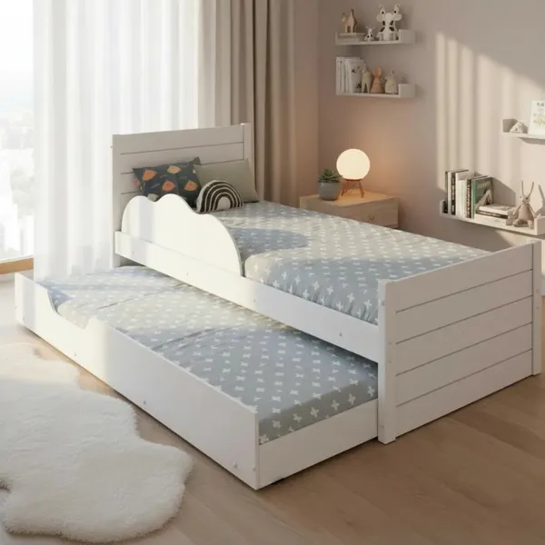 Bicama Infantil com Cama Auxiliar e Proteção Lateral 100% MDF Elza