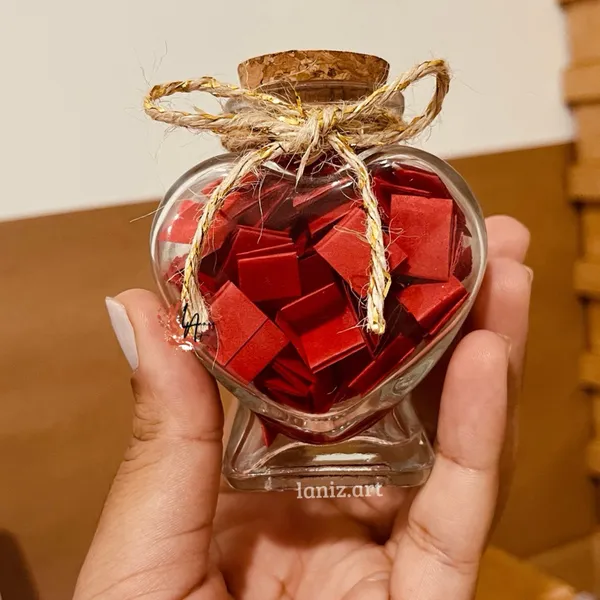 Potinho 100 motivos para te amar em coração ♥️