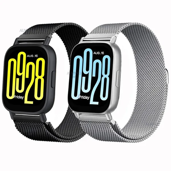Pulseira 22mm Milanese de Aço Inoxidável para Xiaomi Redmi Watch 5 Active / Redmi Watch 5 Lite