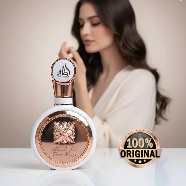 Perfume Lattafa Fakhar Rose EDP Feminino 100ml - Frasco de vidro original lacrado, fragrância de longa duração.