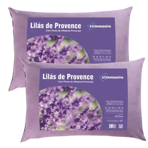 Travesseiro Antialergico com Aromaterapia Lavanda 50x70 Toque Aveludado Ajuda na Insônia e Ansiedade