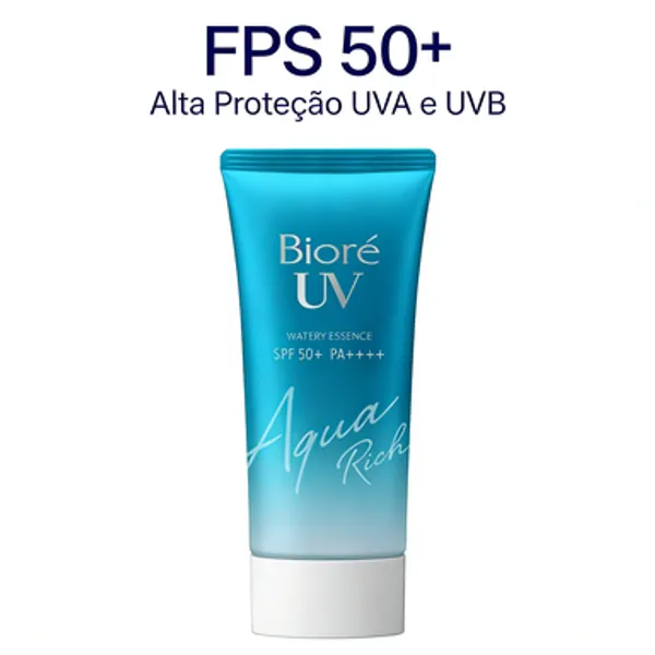 Bioré Protetor Solar UV Aqua Rich Watery Essence SPF50+ Não Oleoso Toque Seco Uso Diário Rosto