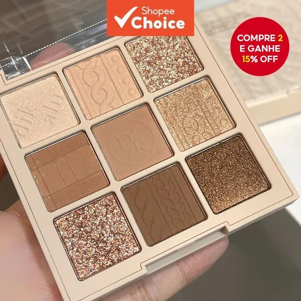 Paleta De Sombras Iluminadoras DIKALU 9 Cores Shimmer Earth Tone