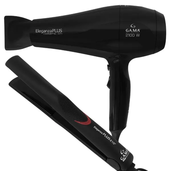 Kit Prancha e Secador de Cabelo Eleganza Plus 127V Gama Italy