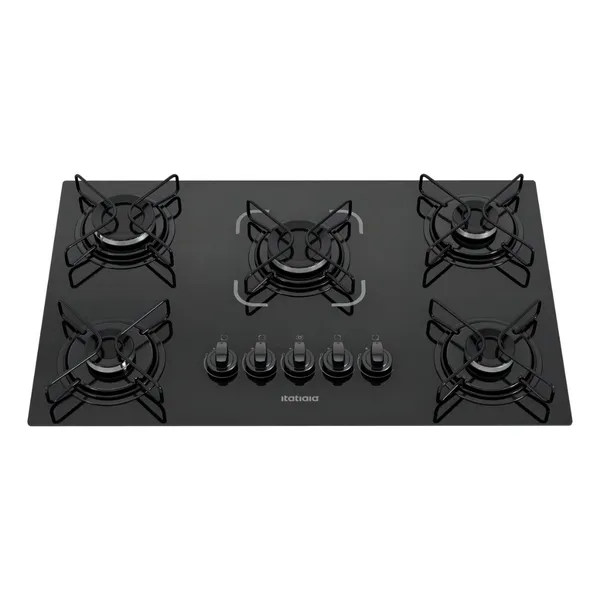 Cooktop Itatiaia Essencial ESS 5Q Preto Bivolt 127V/220V 5 Bocas Vidro Temperado