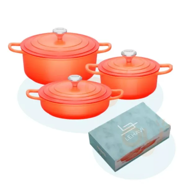 Kit Panela Caçarola Revestimento Ceramico e Indução 2.7L, 3.4L E  4.5L