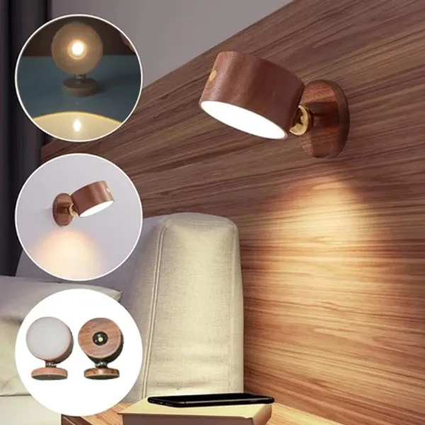 Lâmpada De Parede Sem fio Com Imã Luz de Leitura LED USB Moderna Luminaria de Dimmer Alimentada