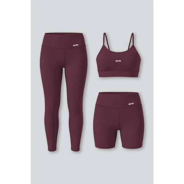 Kit Conjunto Feminino Fitness Top Alça + Legging + Short Básico Zero Transparência