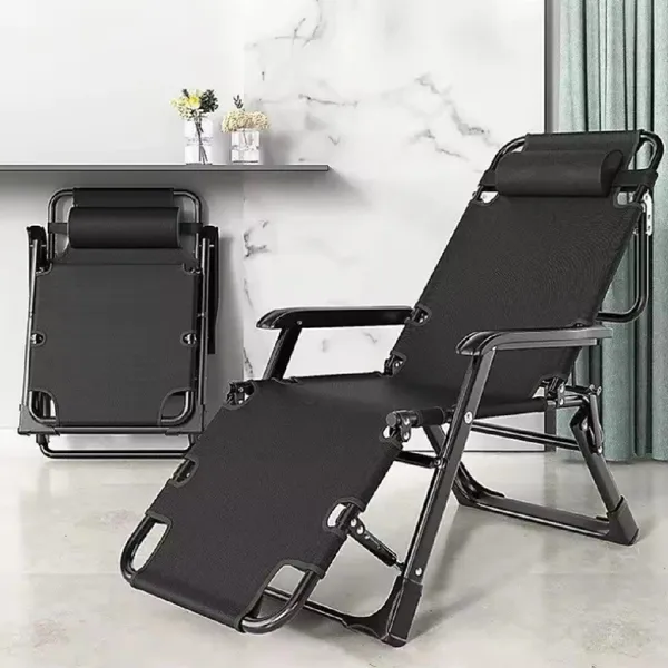 Cadeira Espreguiçadeira Dobrável Reclinável Jardim Praia Piscina 15 Posições 90kg Portátil