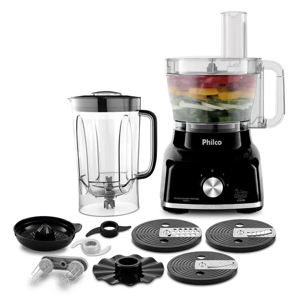 Multiprocessador Philco 1700W 9 em 1 Preto PMP1600P