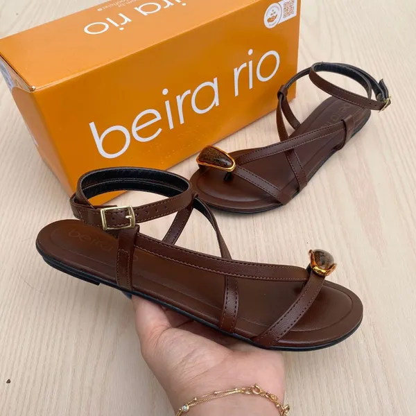 Rasteirinha Sandália Feminino Beira rio Plana Trançada Conforto Moda Verão