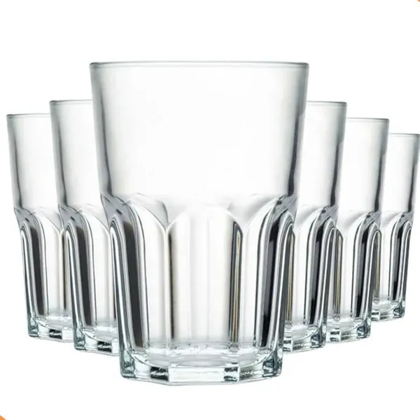 Jogo De Copos Em Vidro Kit Cozinha Água Suco Drink Refrigerante 350ml Mesa Posta Casa Nova
