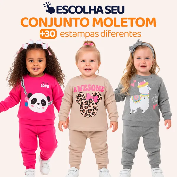 Conjunto Moletom Bebê Menina Escolha Seu Modelo