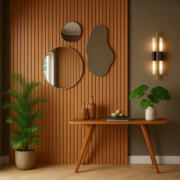 Kit com 100 Painel Ripado em MDF Decorativo Autocolante - Envio Rápido