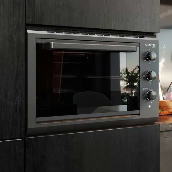 Forno Elétrico de Embutir 50 Litros E50 Preto com Grill e Luz Interna Nardelli 110V