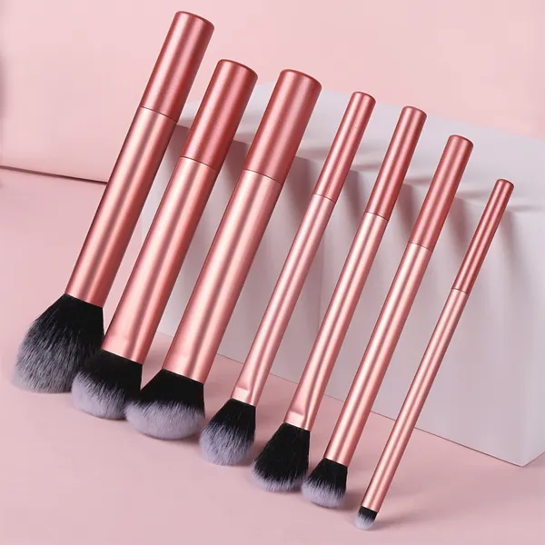 Conjunto De Pincéis De Maquiagem De 7 Peças , Blush , Pó Solto , Corretivo , Pincel De Sombra