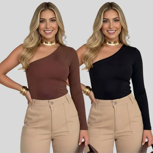 Kit 2 Blusas Femininas Mula Manca Manga Longa em Suplex com Forro – Moda Blogueira, Conforto e Estilo