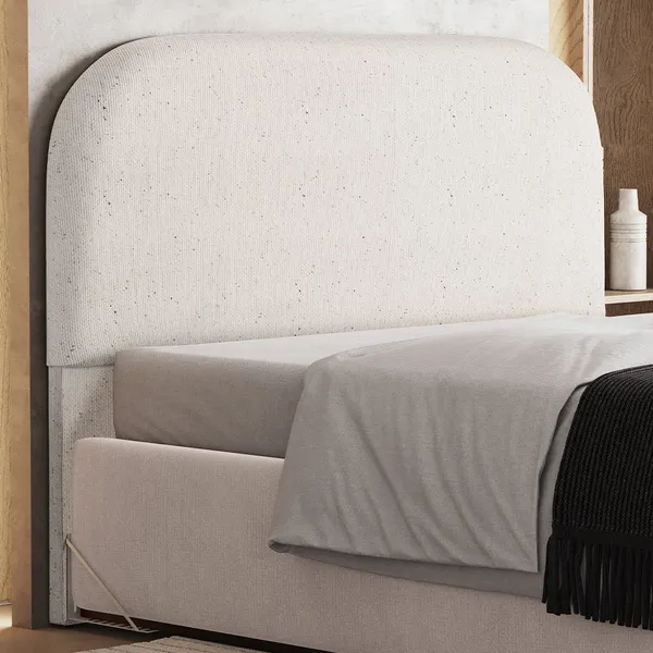 Cabeceira Cama Box Casal 140cm Orgânica Lanna W01 Linho Cru - Lyam Decor