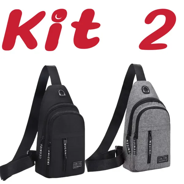 Kit 2 bolsa mensageiro masculina de grande capacidade  yihan