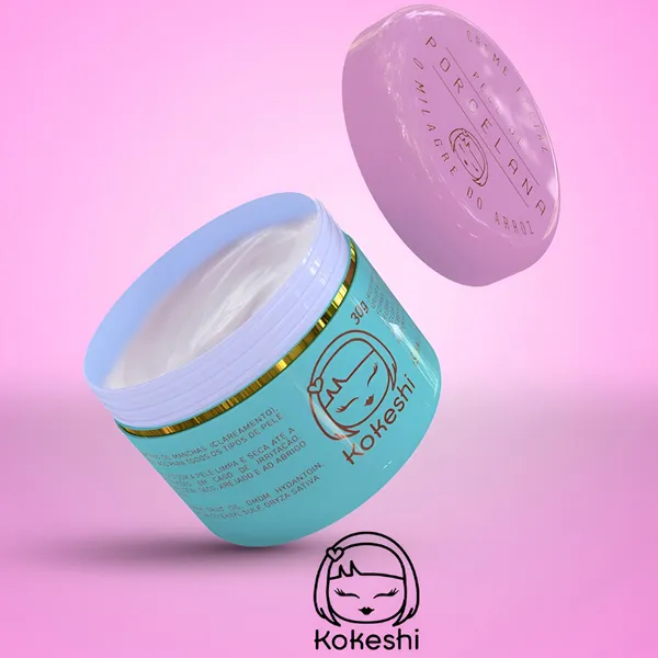 Hidratante Facial Kokeshi Pele de Porcelana Creme Hidratante Facial Coreano Rosa Mosqueta 30g