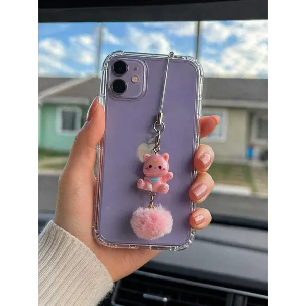 Acessorio Gatinho Celular/Carro/Bolsa | Phone Strap Gatinho Fofo rosa/preto/azul (LANÇAMENTO)
