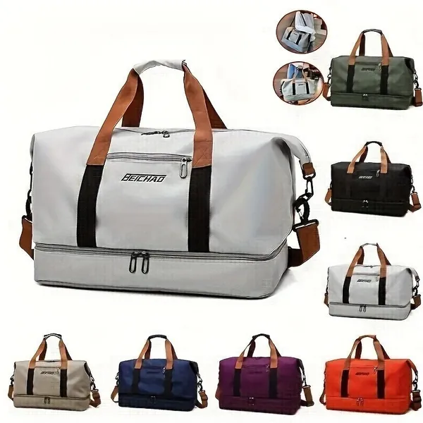 Bolsa De Viagem Impermeável De Grande Capacidade De Camada Dupla Leve E Com Zíper De Duffel De Ioga Ao Ar Livre VIP