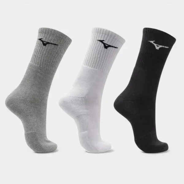 Kit Meia Mizuno Cano Alto Training Pacote com 3 pares Original