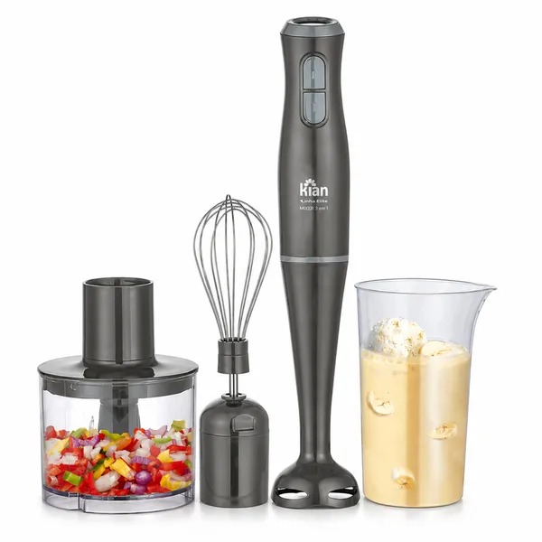 Mixer 350W 3 em 1 Misturadora Triturador Fuet Processador Alimentos Multifuncional 2 Velocidade Kian