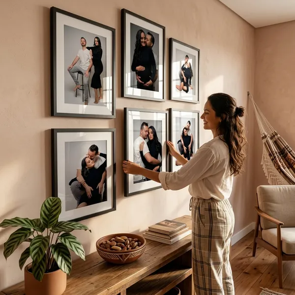 Kit 6 Quadros Porta Retrato Parede Decorativo Com Paspatur Foto 15x21 Medida 24x32