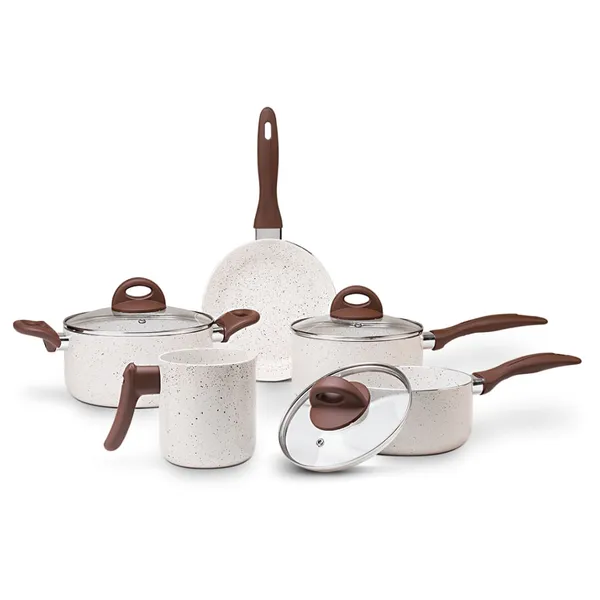Jogo de Panelas Vanilla Antiaderente Ceramic Life 5 Peças Brinox