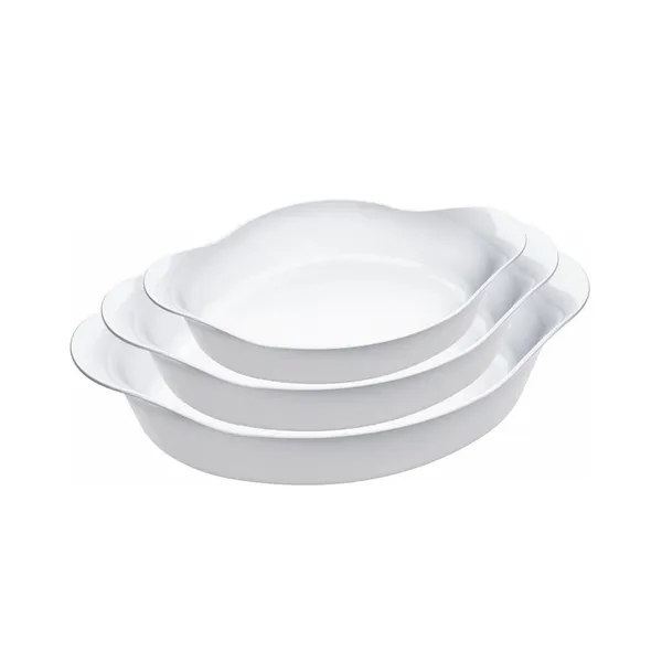Conjunto de Assadeiras Nadir Opaline em Vidro 3 Peças