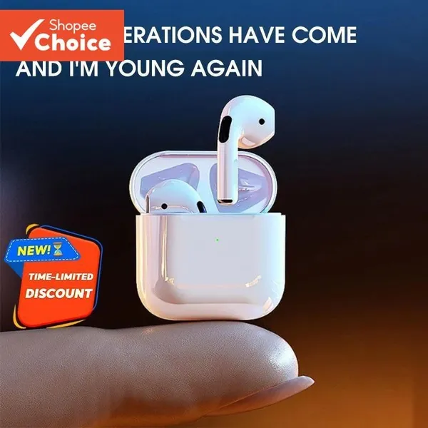 Pro 4 Fones De Ouvido TWS Sem Fio Bluetooth Bateria Longa Duração Leve Portátil Com Caso Carregamento Correndo Dormir