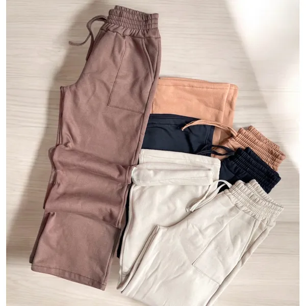 Calça de moletom feminina pelúciado moletom grosso
