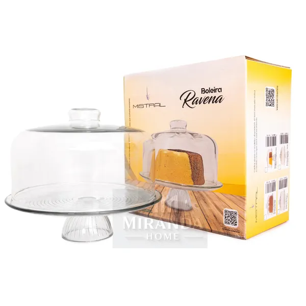 Boleira  de vidro com tampa e base Porta bolo Luxo para bolos e tortas pudins e doces cozinha