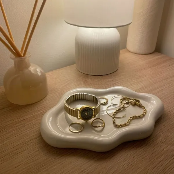 Bandeja Decorativa Nuvem Porta Perfume, Porta joia Bijuteria, Porta Chaves