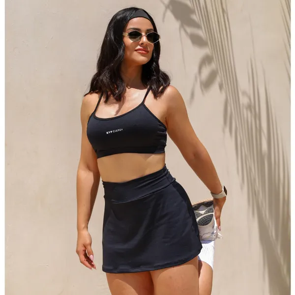 Conjunto Feminino Fitness Suplex Premium | Top + Short Saia com Bolso | Confortável
