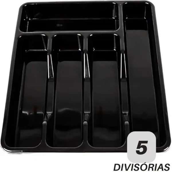 Porta Talher Suporte Organizador de Gaveta Cozinha Resistente 5 Divisórias Durável Versátil Bonito