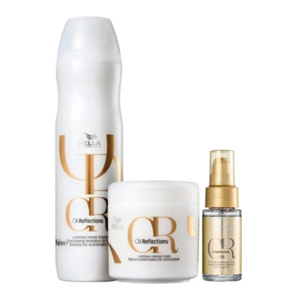 Kit  Shampoo, Máscara e Oil Reflections  -Wella Professionals