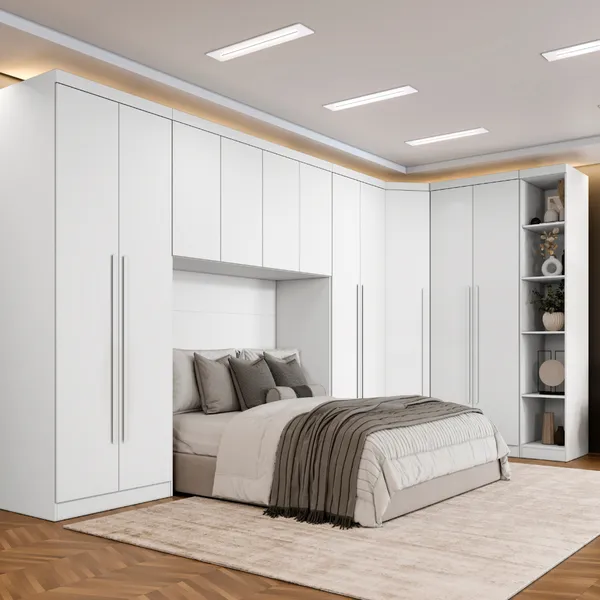Guarda Roupa Casal  Modulado 100% MDF 11 Portas e 9 Gavetas Amplo espaço Interno Safira 011