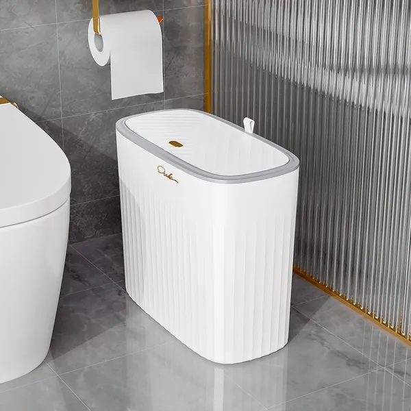 haosin Lixeira Grande com Toque de Abertura por Pressão Click Economiza Espaço Multiuso para Banheiro Cozinha Escritório